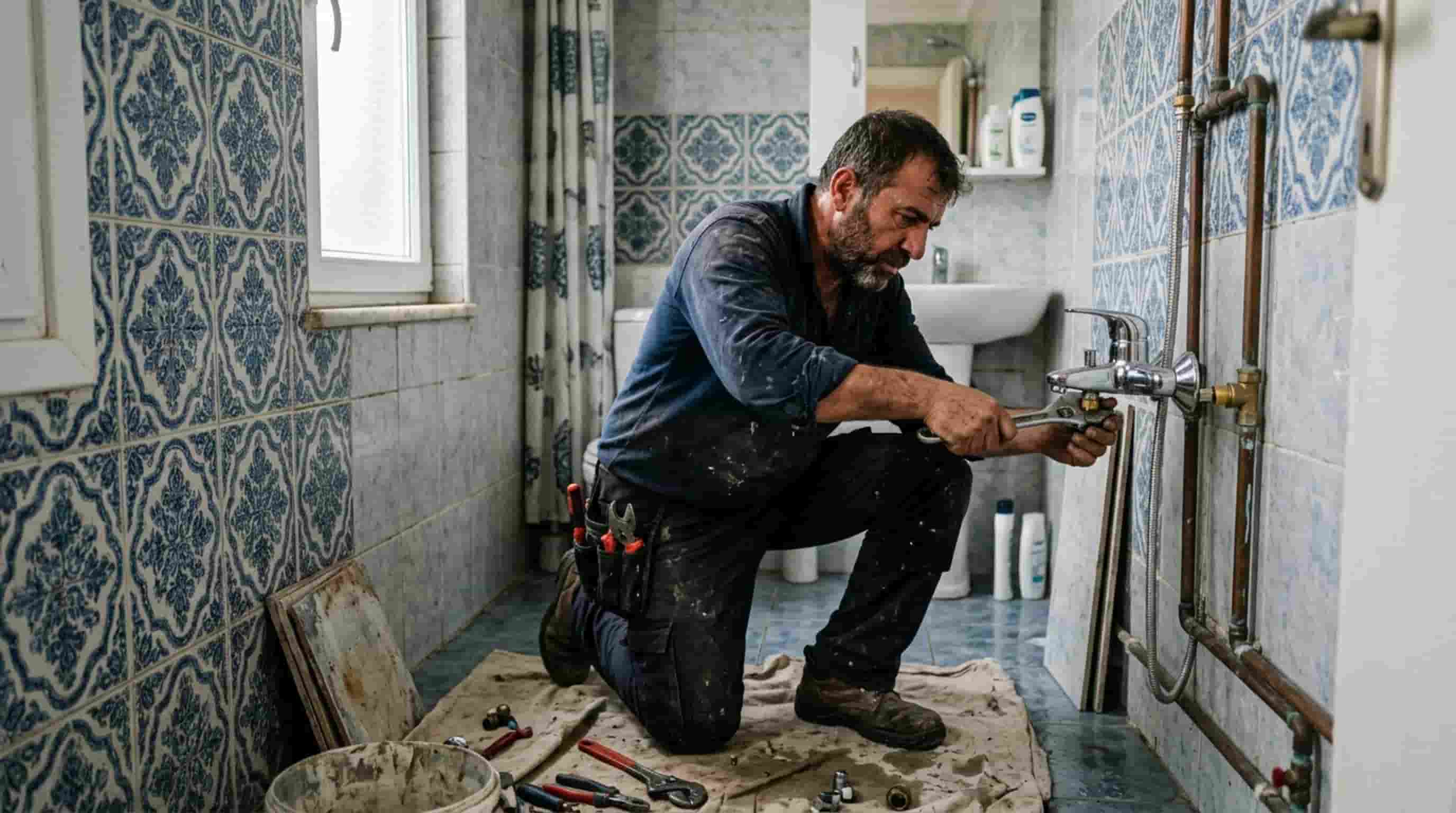 Duş Gideri Açma tesisat uygulaması